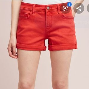 Pilcro red denim shorts